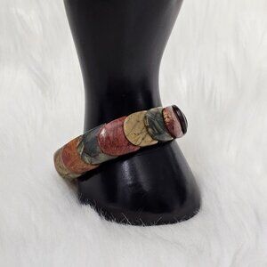 Jasper Natural Stone New Overlap Multi Color Stretch Bracelet